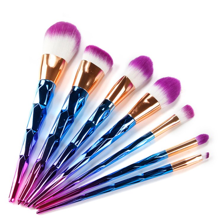 7-teiliges Einhorn Rainbow Make-up-Pinsel-Set