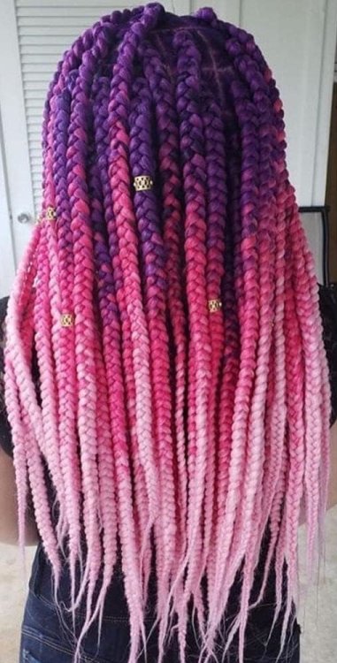 Μαλλιά για Ράστα και Πλεξούδες Unicorn Ροζ/Φουξ/Μωβ Yc25# 100g 60cm