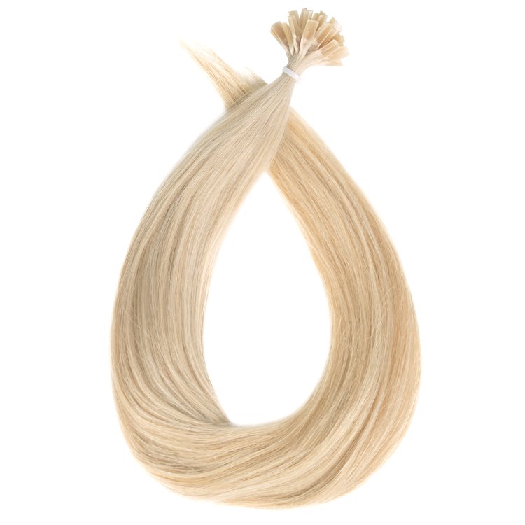 Strahnen Extensions #SILBER, SILBER – 100% Echthaar, 50cm 25 Stuck