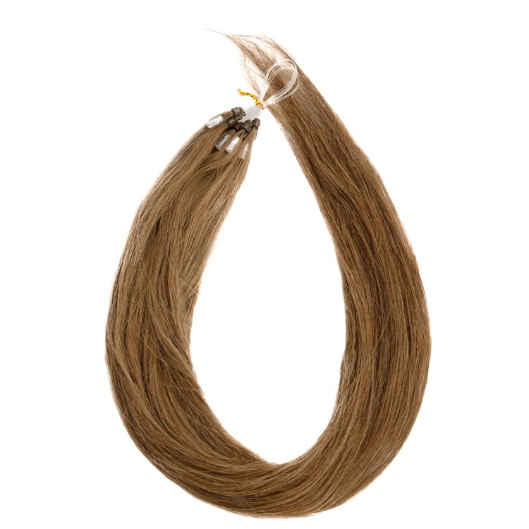 Micro Ring Loop Hair Extensions Νο4 Καστανό – 100% Φυσική Τρίχα, 50cm 10τεμ.