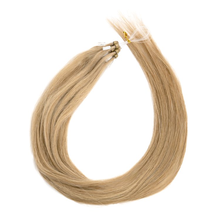 Micro Ring Loop Hair Extensions Νο8 Ξανθό Σκούρο  – 100% Φυσική Τρίχα, 50cm 10τεμ.