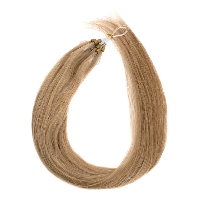 Micro Ring Loop Hair Extensions Νο12 Ξανθό Σκούρο Μπεζ – 100% Φυσική Τρίχα, 50cm 10τεμ.