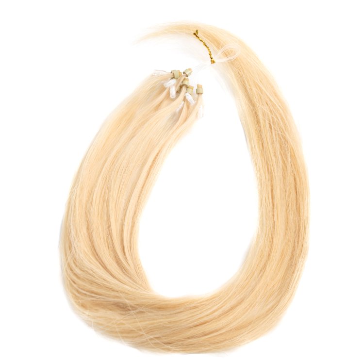 Micro Ring Loop Hair Extensions Νο22 Πολύ Ξανθό – 100% Φυσική Τρίχα, 50cm 10τεμ.