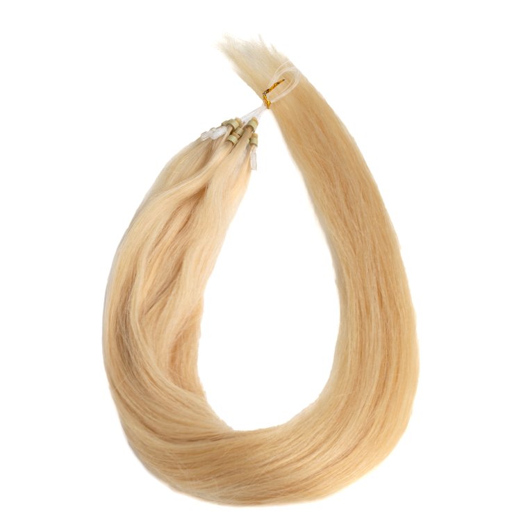 Micro Ring Loop Hair Extensions Νο24 Πολύ Ξανθό– 100% Φυσική Τρίχα, 50cm 10τεμ.