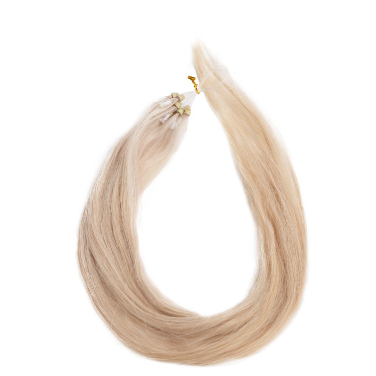 Micro Ring Loop Hair Extensions Νο SILVER Ξανθό Ασημί Μαύρο – 100% Φυσική Τρίχα, 50cm 10τεμ.