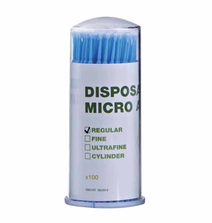 Βουρτσάκια Βλεφαρίδων Microbrushes Μπλε Regular 2.5mm 100τμχ