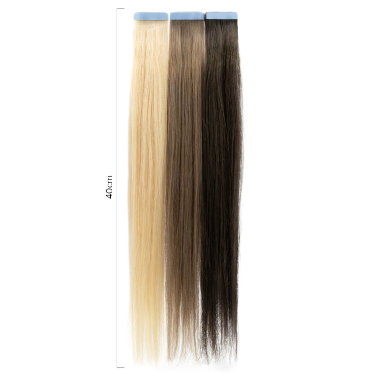 Klebeband Haarverlangerung NoSILVER, Silber – 10 Stuck, 40cm Lange, 100% Echthaar