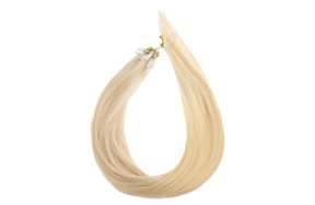 Micro Ring Loop Hair Extensions Νο60 Πλατινέ Ξανθό – 100% Φυσική Τρίχα, 50cm 10τεμ.