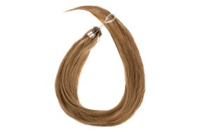 Micro Ring Loop Hair Extensions Νο6  Ανοιχτό Καφέ – 100% Φυσική Τρίχα, 50cm 10τεμ.